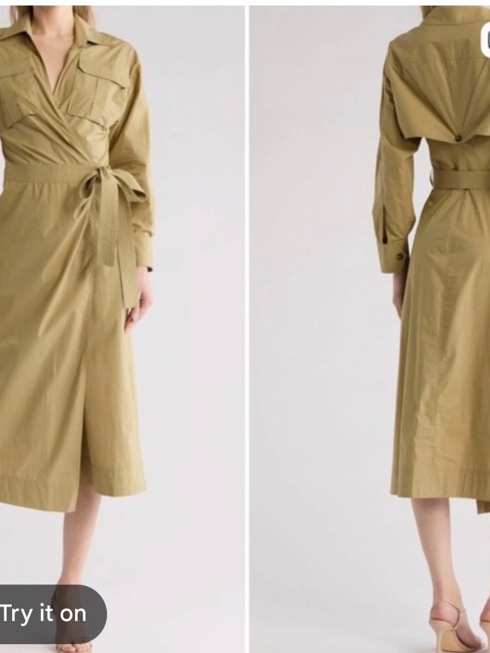 A.L.C. Utility Wrap Shirtdress in Olive